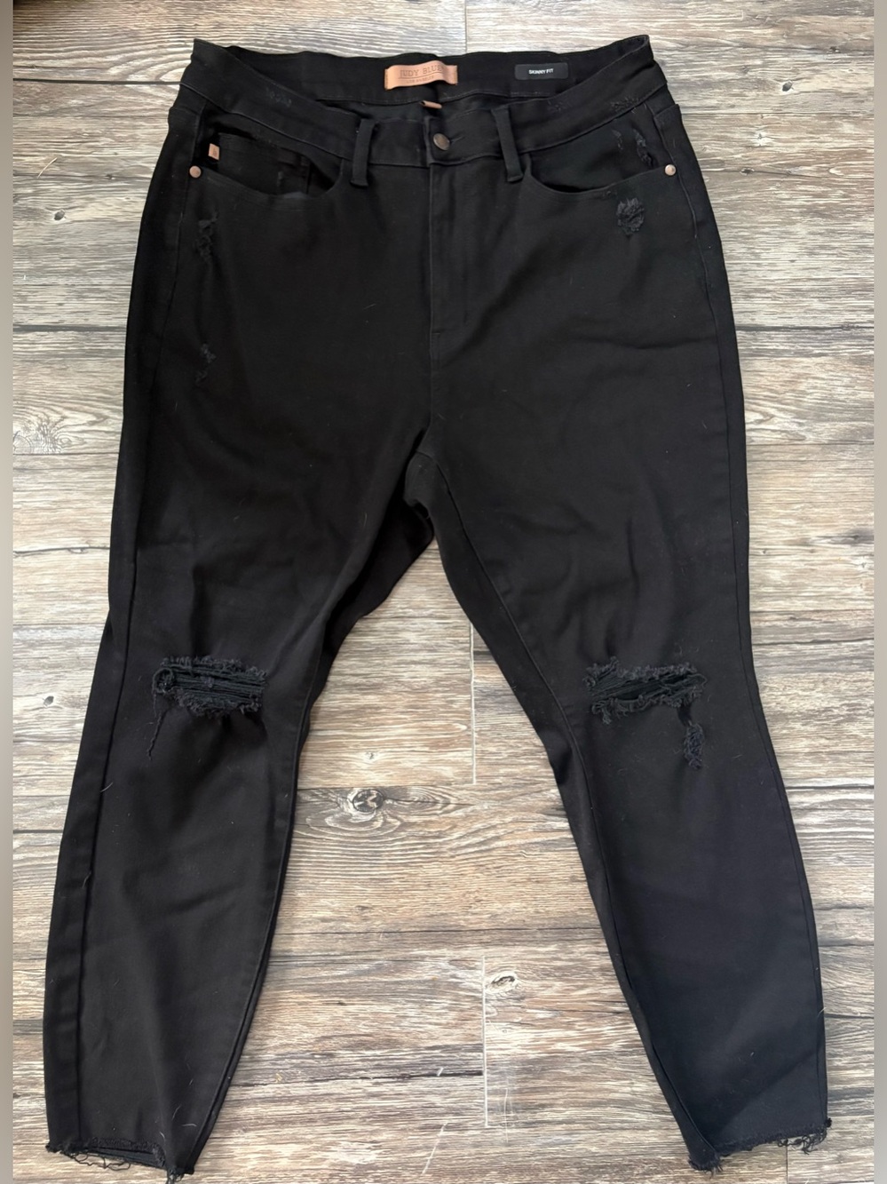 Judy Blue Black Distressed Skinny Jeans Size 18W